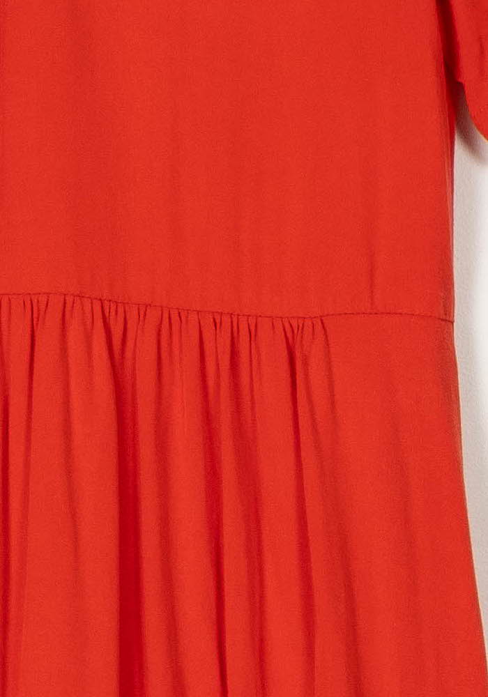 Robe Longue À Manches Courtes Rouge - Taille XS/34 de la marque Elise Chalmin | PARAD124472 - Vendu par Paradigme - Image 3