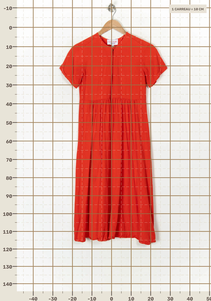 Robe Longue À Manches Courtes Rouge - Taille XS/34 de la marque Elise Chalmin | PARAD124472 - Vendu par Paradigme - Image 4