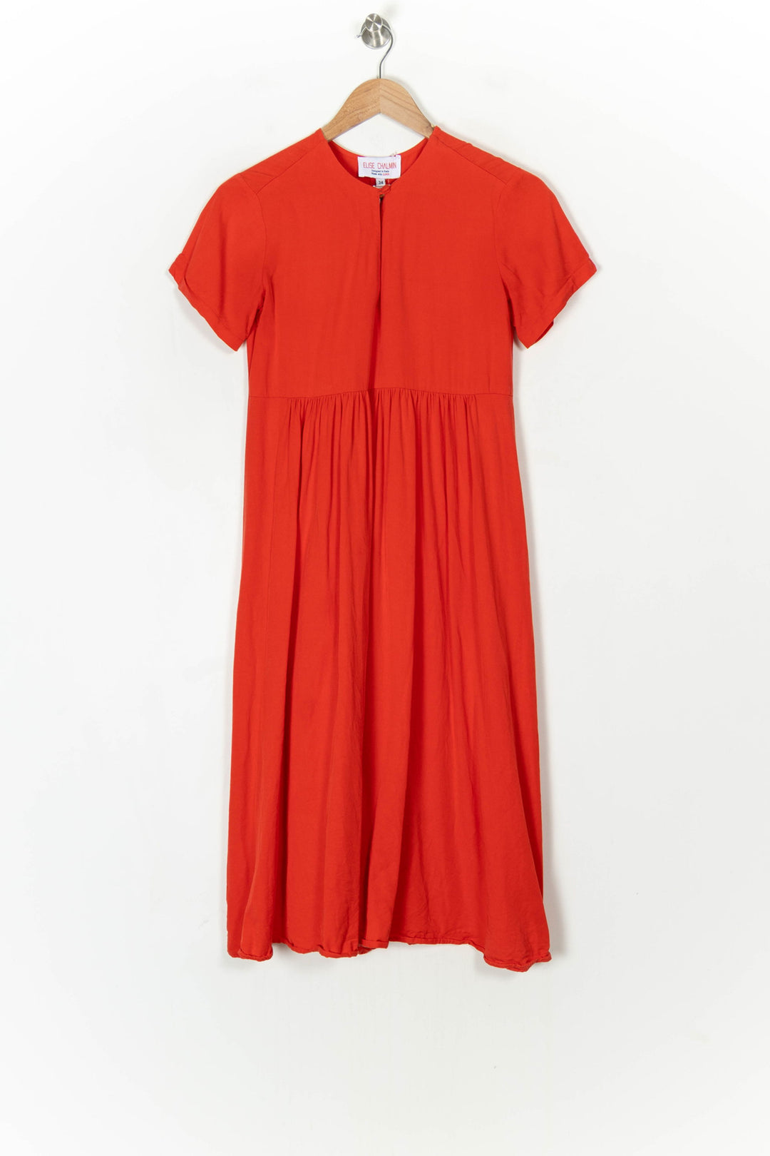 Robe Longue À Manches Courtes Rouge - Taille XS/34 de la marque Elise Chalmin | PARAD124472 - Vendu par Paradigme - Image 2