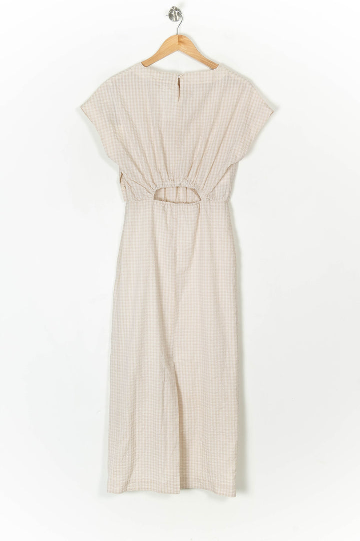 Robe Longue À Carreaux Beige et Blanc - Taille XS/34 de la marque Claudie Pierlot | PARAD124476 - Vendu par Paradigme - Image 5