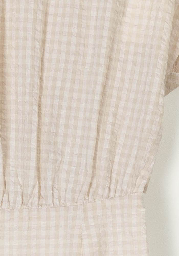 Robe Longue À Carreaux Beige et Blanc - Taille XS/34 de la marque Claudie Pierlot | PARAD124476 - Vendu par Paradigme - Image 3