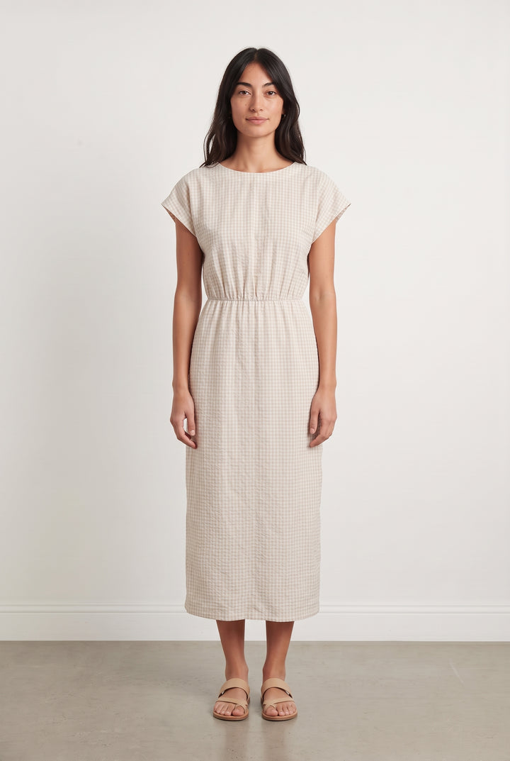 Robe Longue À Carreaux Beige et Blanc - Taille XS/34 de la marque Claudie Pierlot | PARAD124476 - Vendu par Paradigme - Image 1