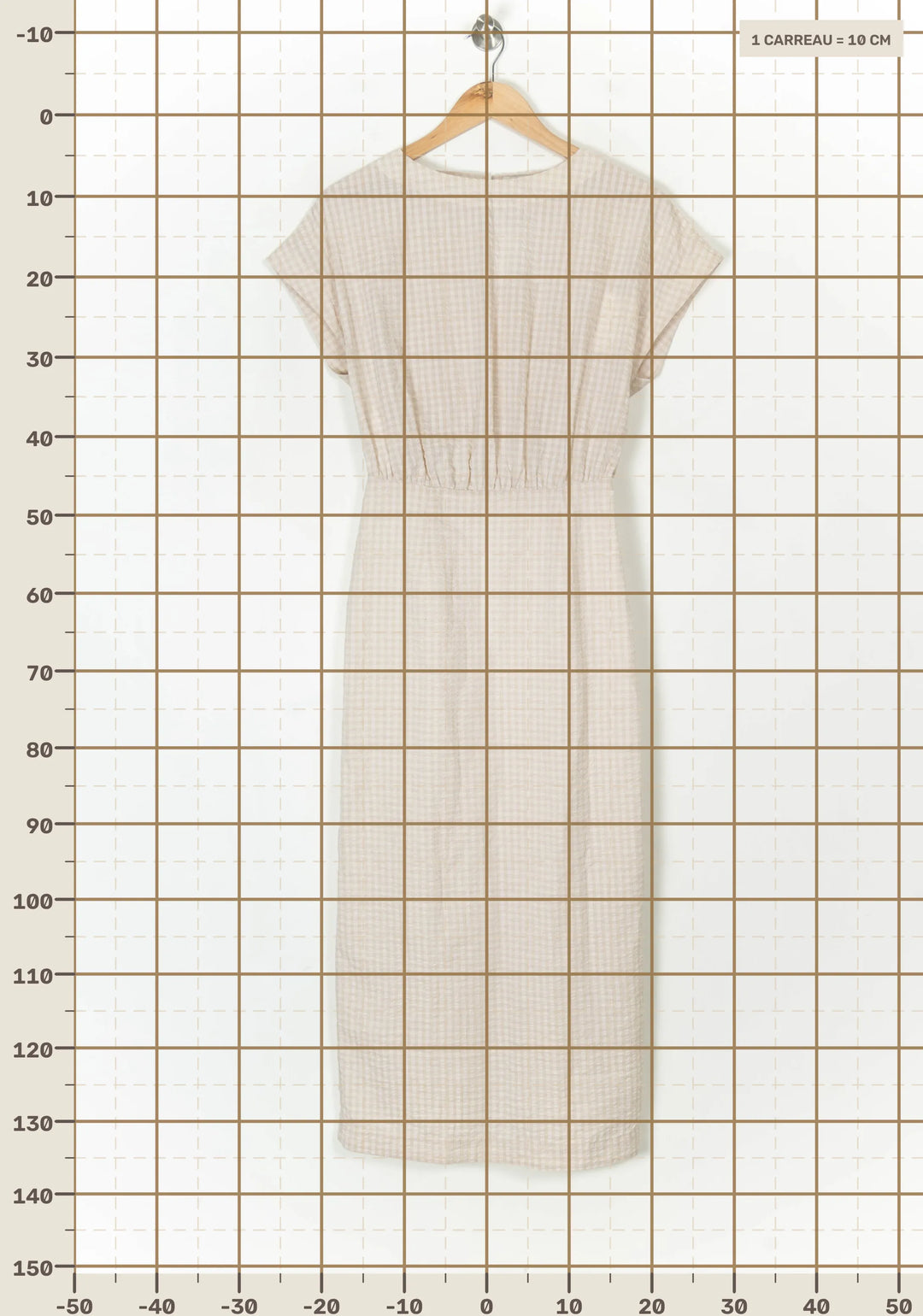 Robe Longue À Carreaux Beige et Blanc - Taille XS/34 de la marque Claudie Pierlot | PARAD124476 - Vendu par Paradigme - Image 4