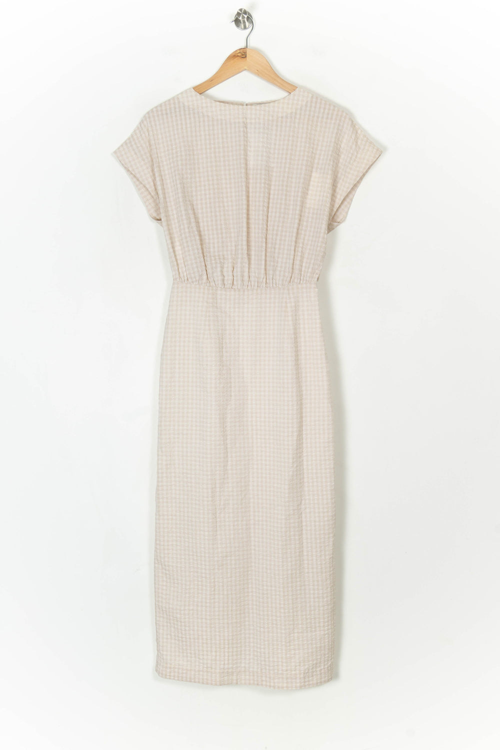 Robe Longue À Carreaux Beige et Blanc - Taille XS/34 de la marque Claudie Pierlot | PARAD124476 - Vendu par Paradigme - Image 2