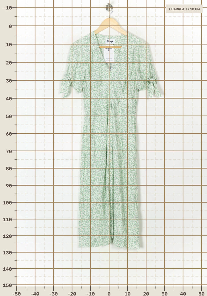 Robe Longue Verte et Blanche - Taille XS/34 de la marque Rouje | PARAD124477 - Vendu par Paradigme - Image 4
