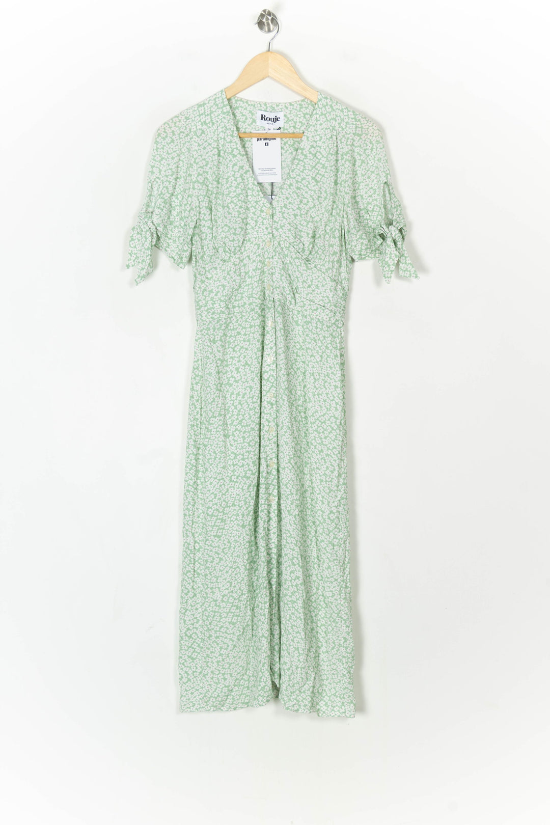 Robe Longue Verte et Blanche - Taille XS/34 de la marque Rouje | PARAD124477 - Vendu par Paradigme - Image 2