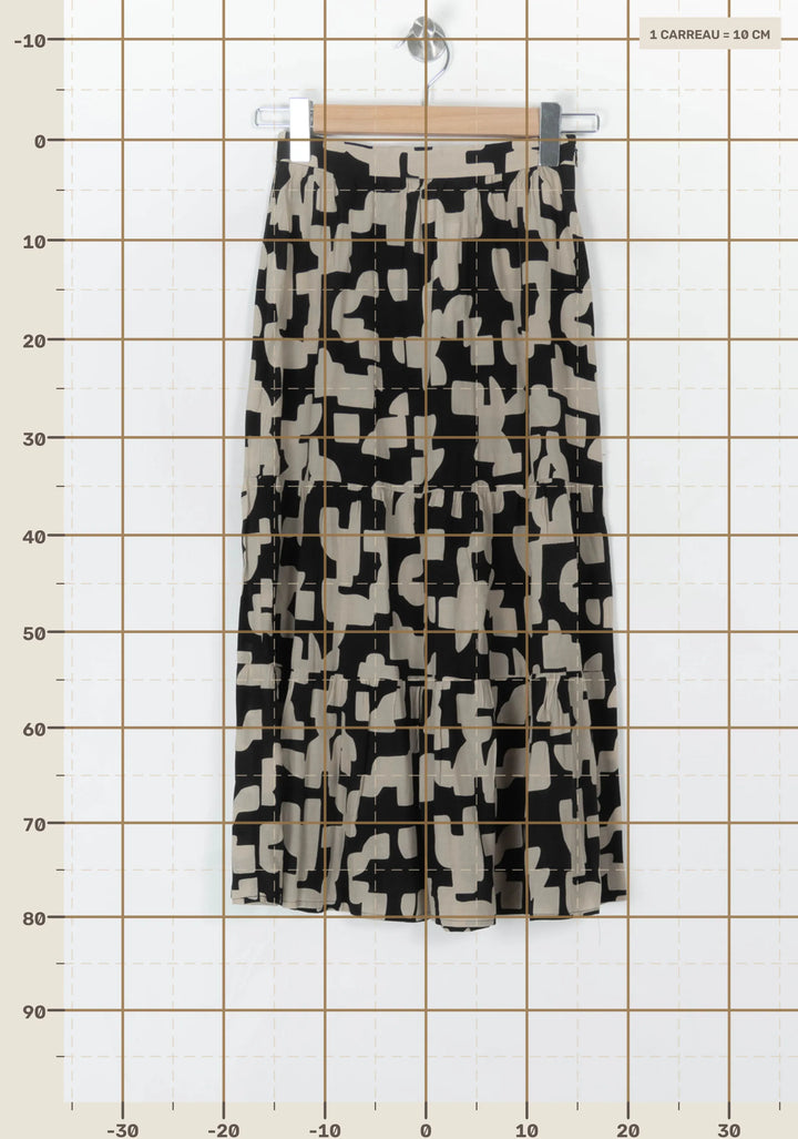 Jupe Midi Noire et Beige - Taille XS/34 de la marque ba&amp;sh | PARAD124490 - Vendu par Paradigme - Image 4