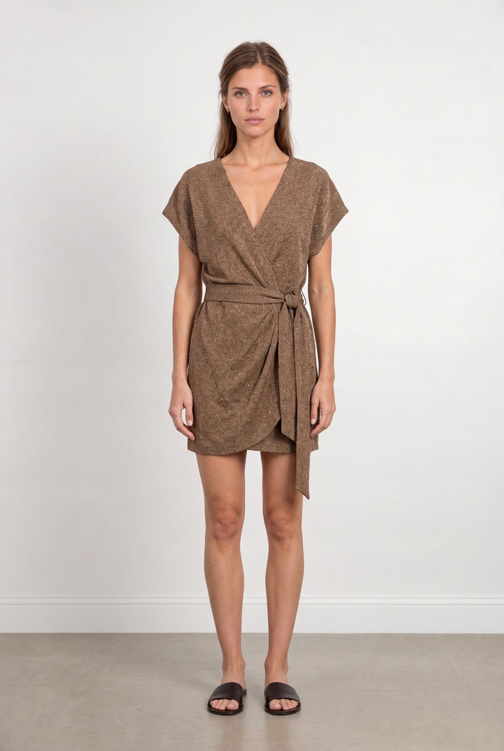 Robe Courte Dorée - Taille M/38 de la marque Sézane | PARAD124520 - Vendu par Paradigme - Image 1