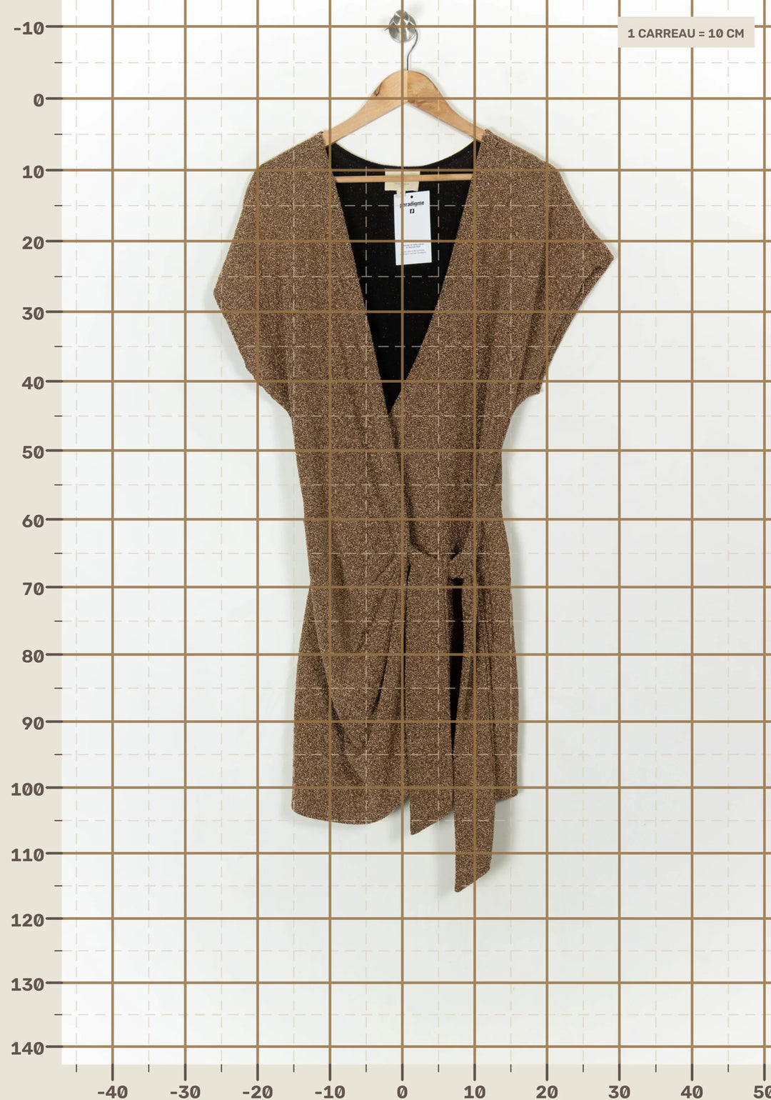 Robe Courte Dorée - Taille M/38 de la marque Sézane | PARAD124520 - Vendu par Paradigme - Image 4