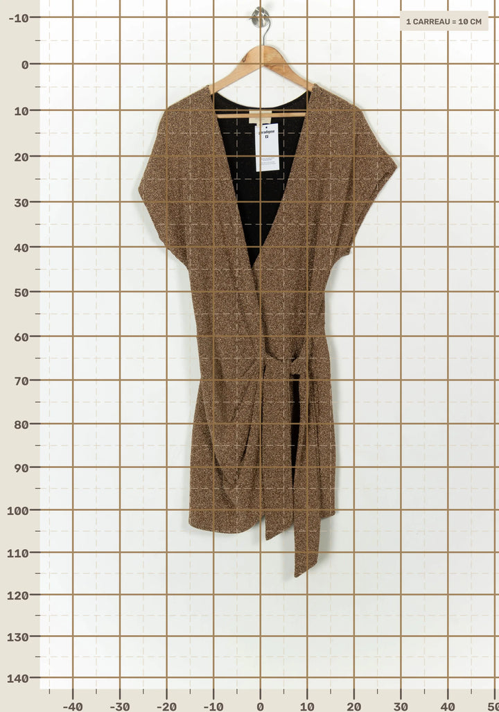 Robe Courte Dorée - Taille M/38 de la marque Sézane | PARAD124520 - Vendu par Paradigme - Image 4