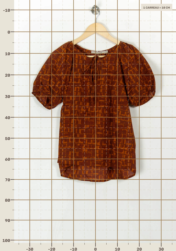 Blouse Marron et Orange - Taille XL/42 de la marque La Fée Maraboutée | PARAD124521 - Vendu par Paradigme - Image 4
