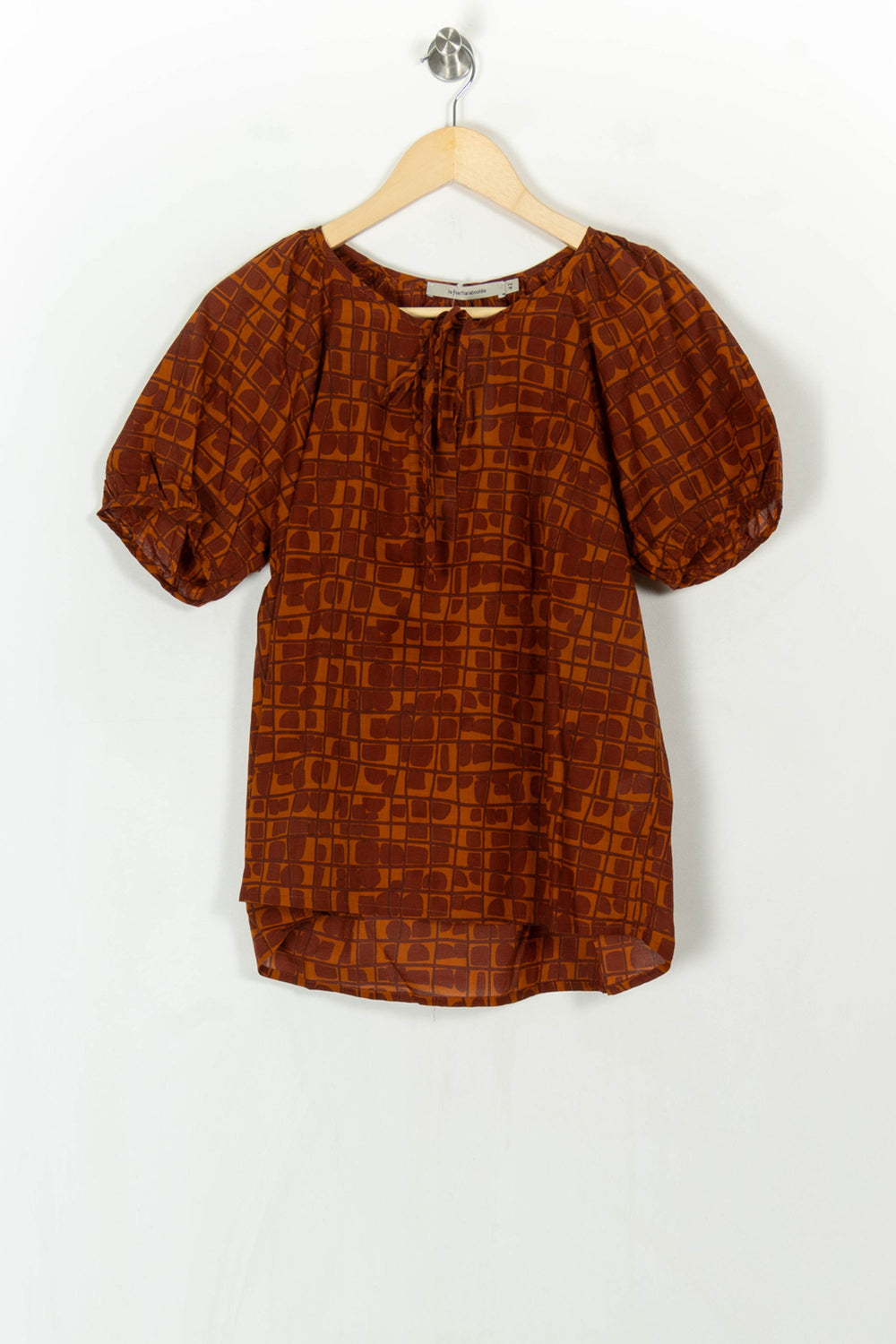 Blouse Marron et Orange - Taille XL/42 de la marque La Fée Maraboutée | PARAD124521 - Vendu par Paradigme - Image 2