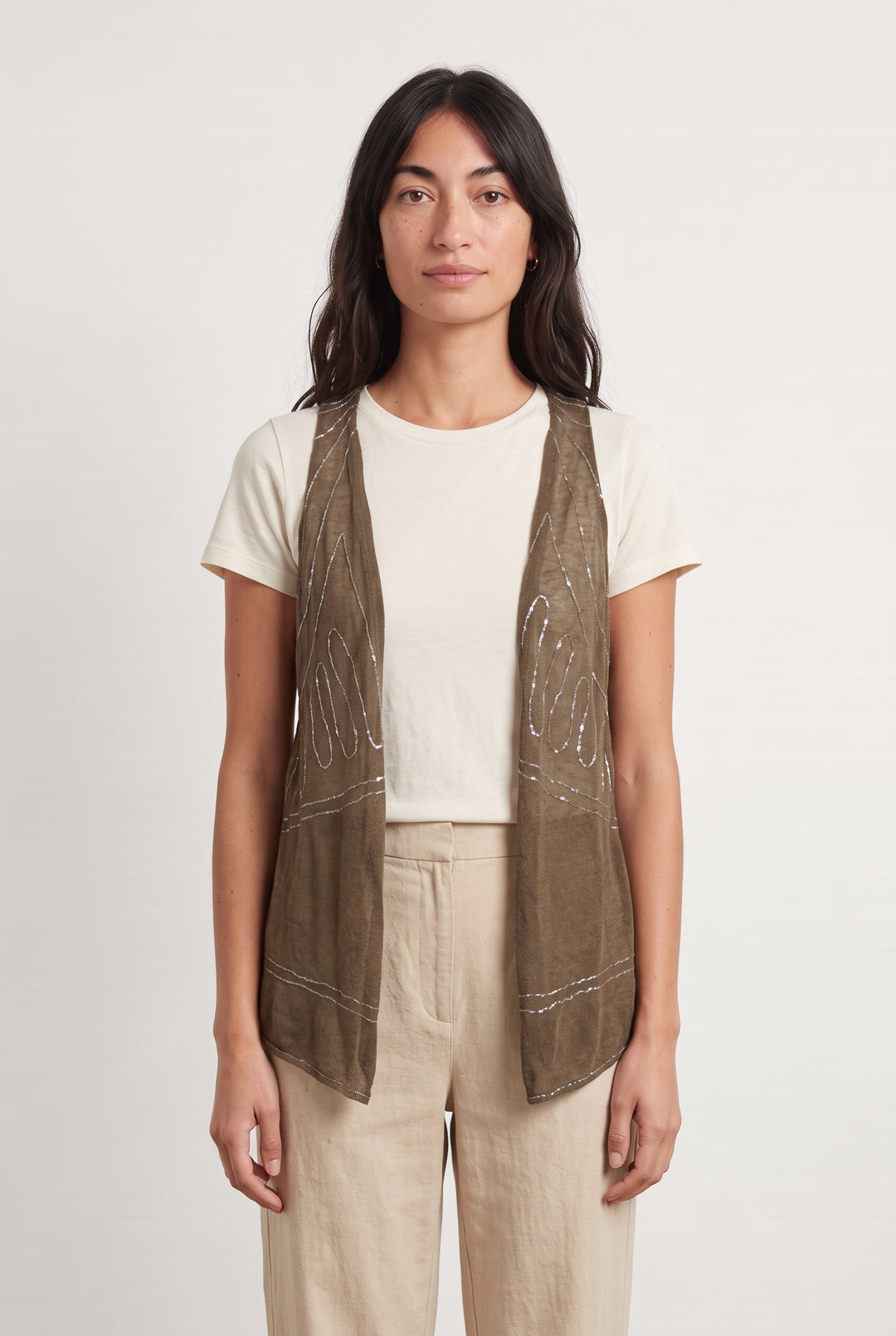 Gilet Sans Manches Marron - Taille S/36 de la marque Maje | PARAD124523 - Vendu par Paradigme - Image 1