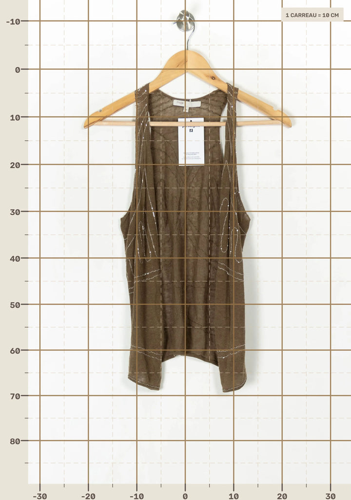 Gilet Sans Manches Marron - Taille S/36 de la marque Maje | PARAD124523 - Vendu par Paradigme - Image 4