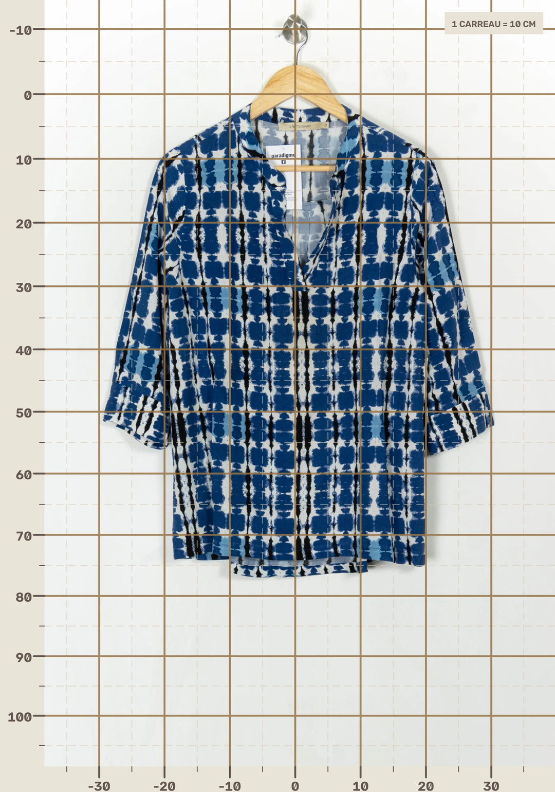Blouse Bleue et Blanche - Taille XL/42 de la marque La Fée Maraboutée | PARAD124525 - Vendu par Paradigme - Image 4