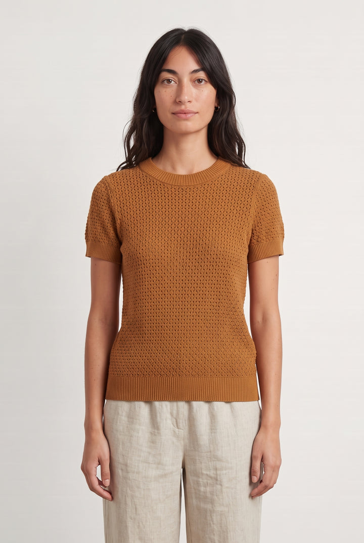 Pull à Manches Courtes Marron - Taille M/38 de la marque Comptoir des Cotonniers | PARAD124526 - Vendu par Paradigme - Image 1