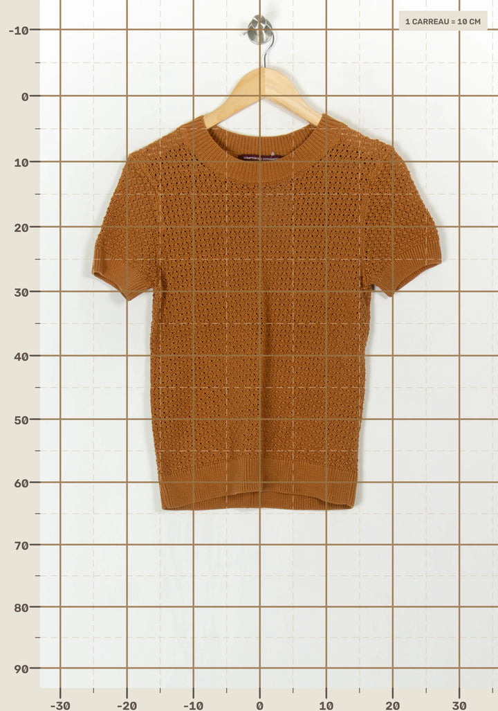Pull à Manches Courtes Marron - Taille M/38 de la marque Comptoir des Cotonniers | PARAD124526 - Vendu par Paradigme - Image 4