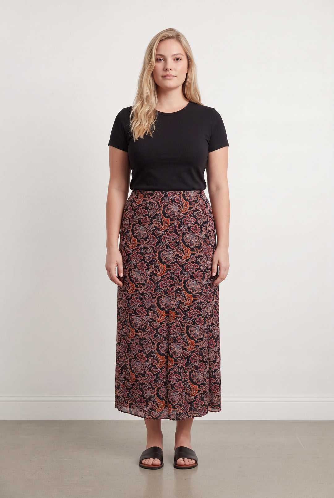 Jupe Noire et Orange - Taille XL/42 de la marque La Fée Maraboutée | PARAD124529 - Vendu par Paradigme - Image 1