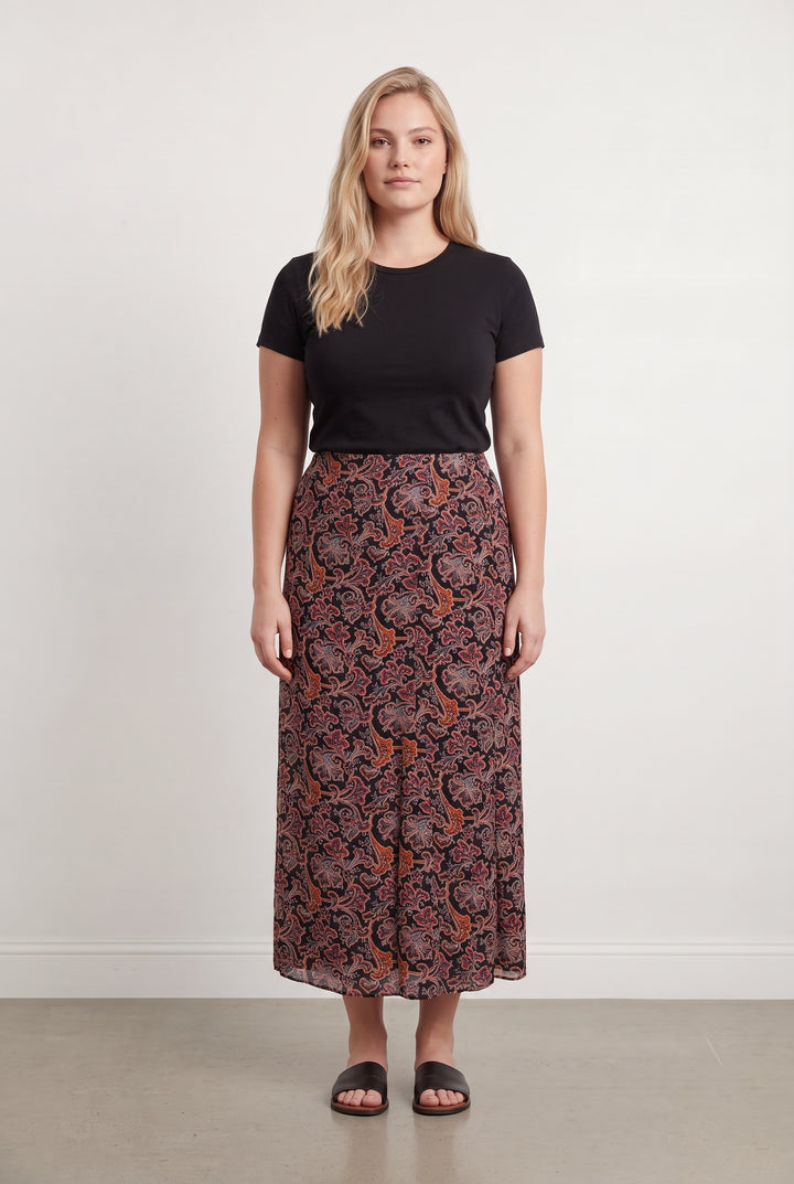 Jupe Noire et Orange - Taille XL/42 de la marque La Fée Maraboutée | PARAD124529 - Vendu par Paradigme - Image 1