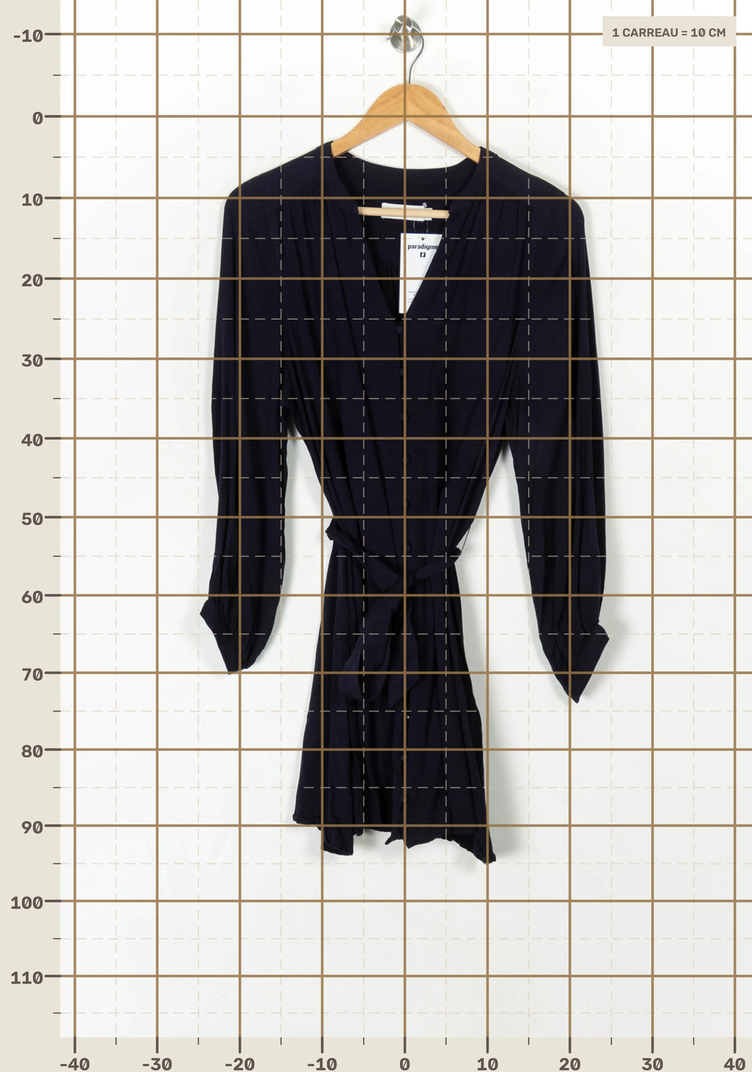 Robe Chemise Courte Bleu Marine - Taille L/40 de la marque La Petite Etoile | PARAD124533 - Vendu par Paradigme - Image 4