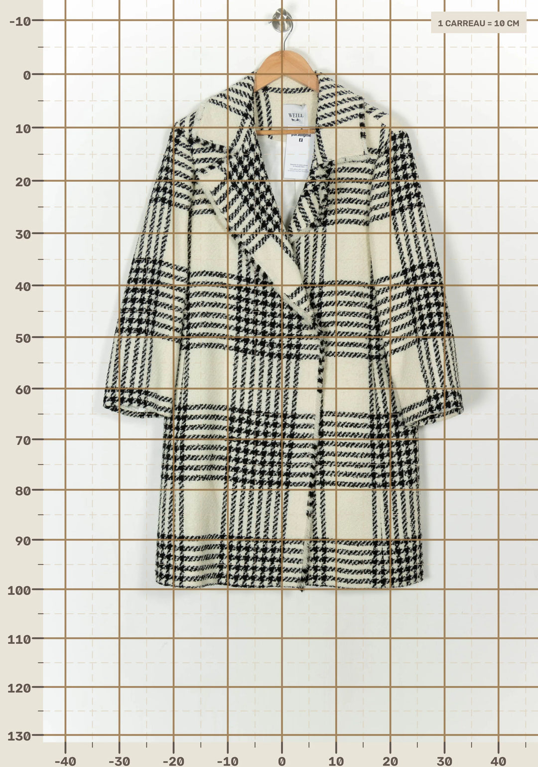 Manteau long Noir et Blanc - Taille L/40 de la marque Weill | PARAD124536 - Vendu par Paradigme - Image 4