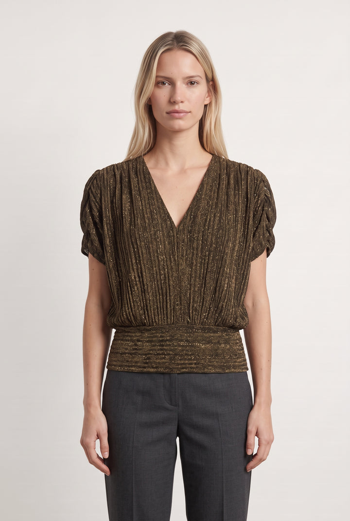 Tee-shirt Doré - Taille S/36 de la marque La Fée Maraboutée | PARAD124542 - Vendu par Paradigme - Image 1