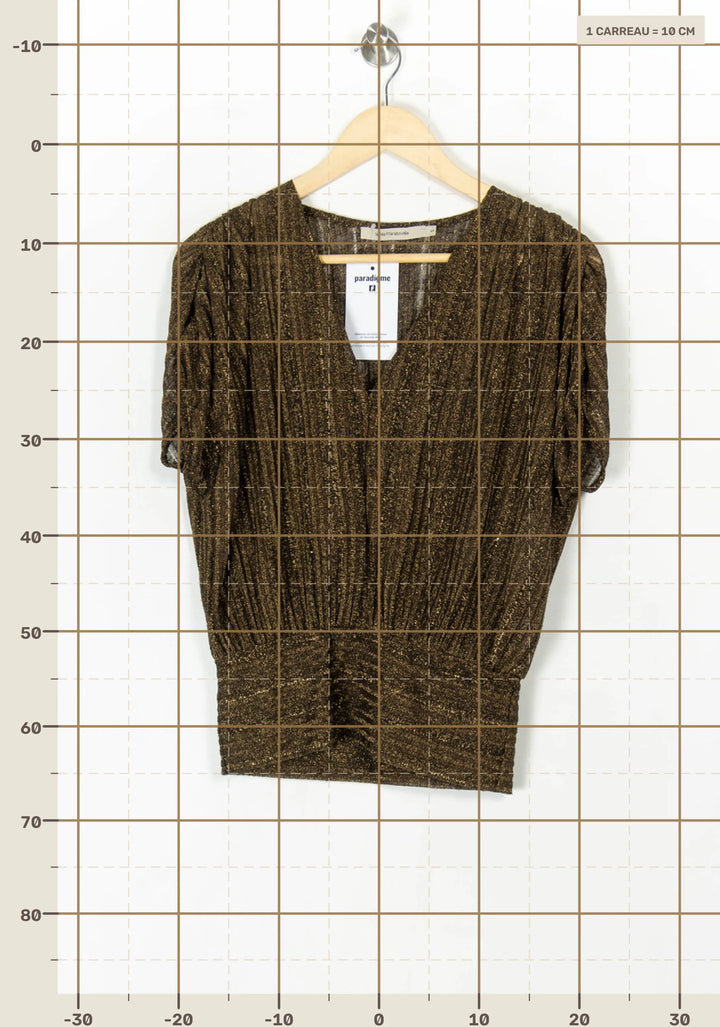 Tee-shirt Doré - Taille S/36 de la marque La Fée Maraboutée | PARAD124542 - Vendu par Paradigme - Image 4