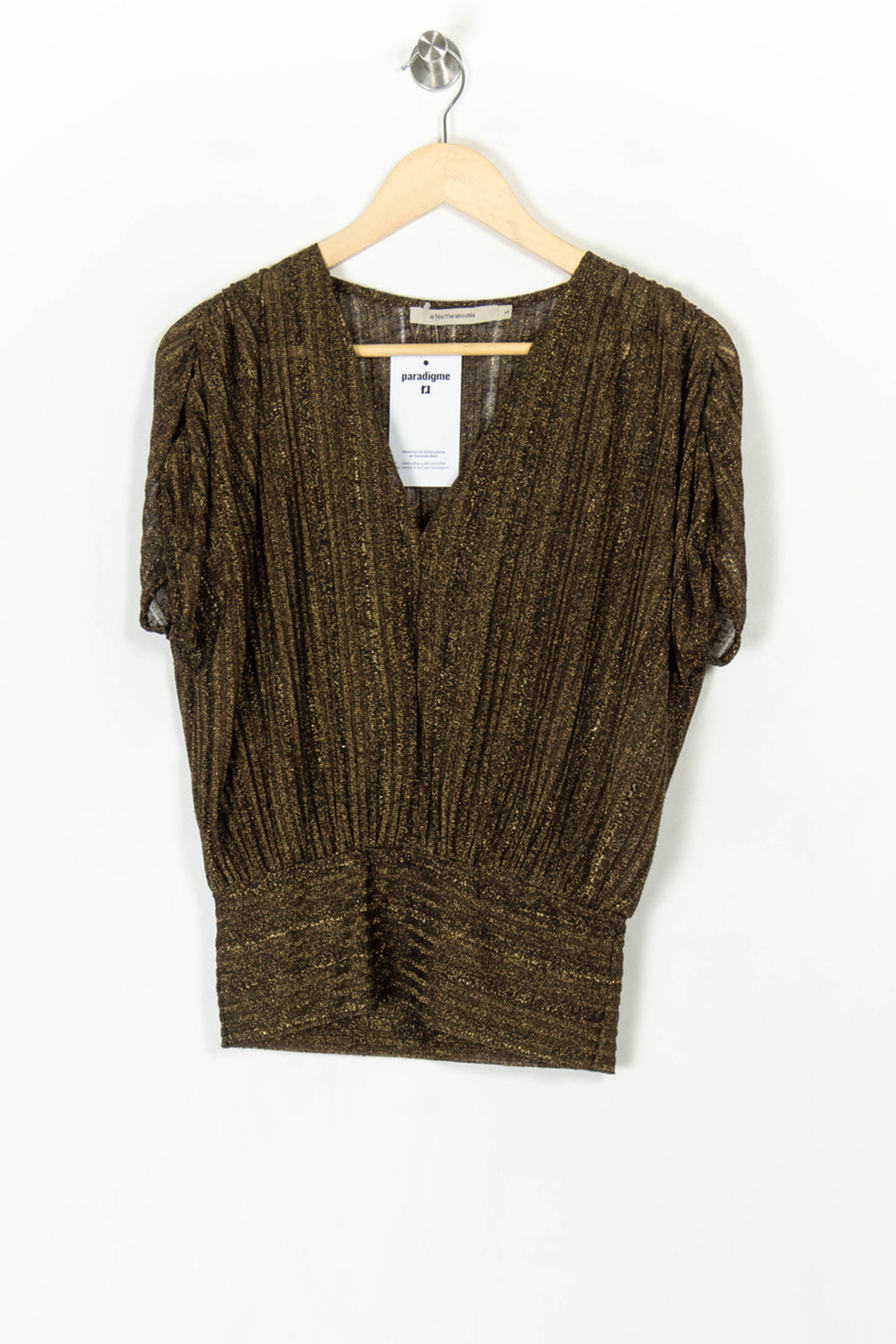 Tee-shirt Doré - Taille S/36 de la marque La Fée Maraboutée | PARAD124542 - Vendu par Paradigme - Image 2