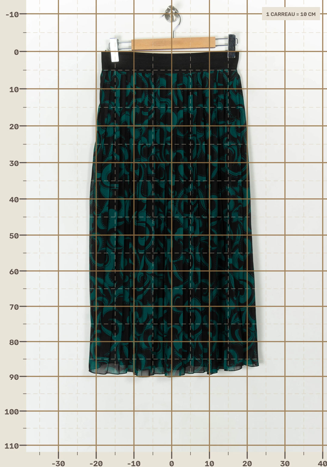 Jupe Noire et Verte - Taille M/38 de la marque La Fée Maraboutée | PARAD124543 - Vendu par Paradigme - Image 4