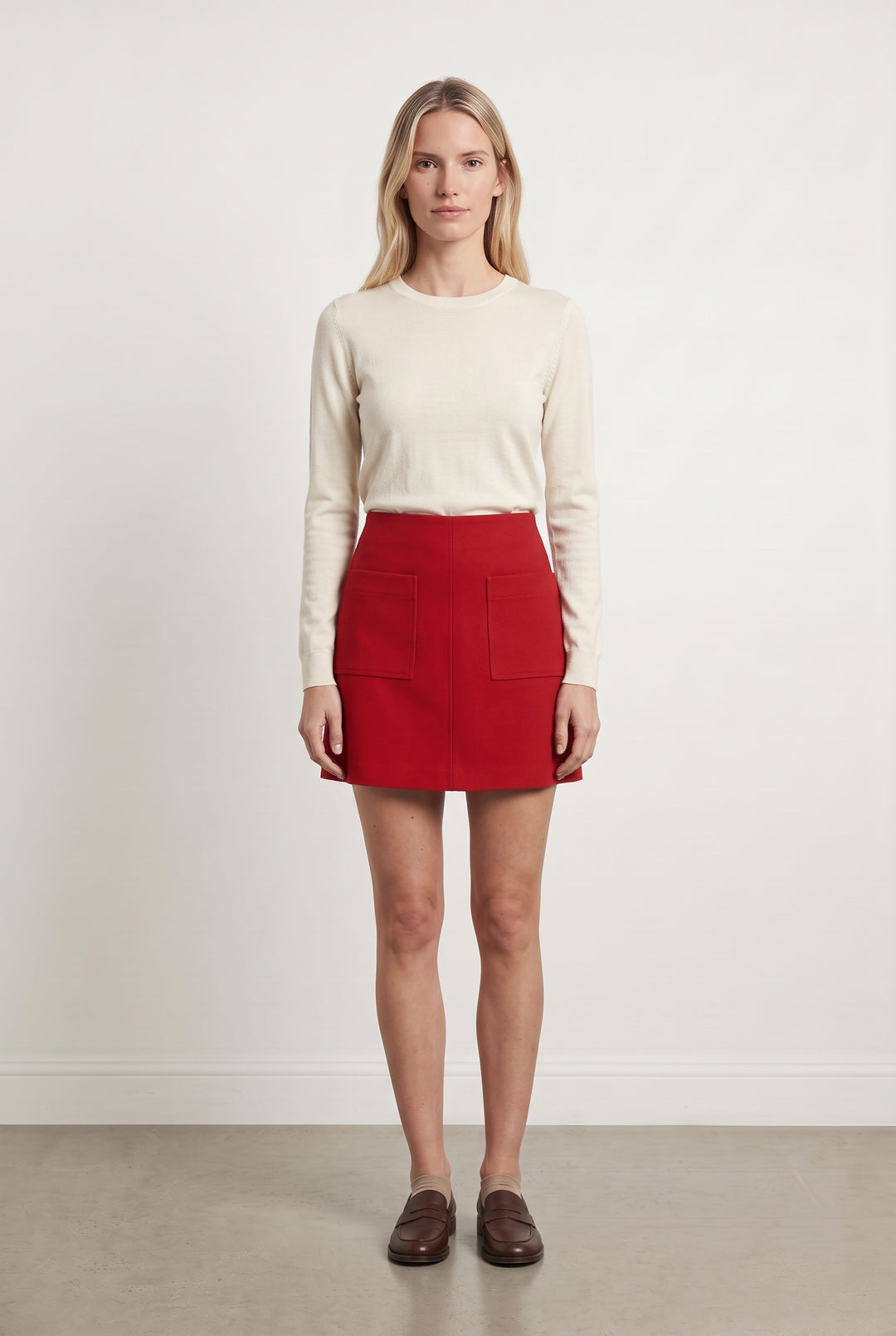 Jupe courte rouge - Taille M/38 de la marque Caroll | PARAD124568 - Vendu par Paradigme - Image 1