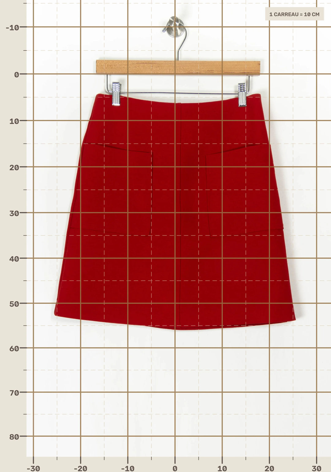 Jupe courte rouge - Taille M/38 de la marque Caroll | PARAD124568 - Vendu par Paradigme - Image 4