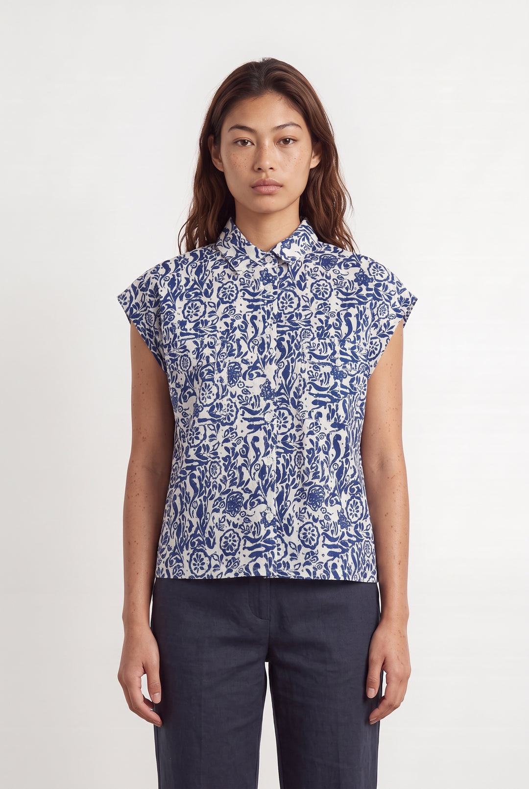 Chemise Bleue et Blanche - Taille S/36 de la marque Maison 123 | PARAD124569 - Vendu par Paradigme - Image 1