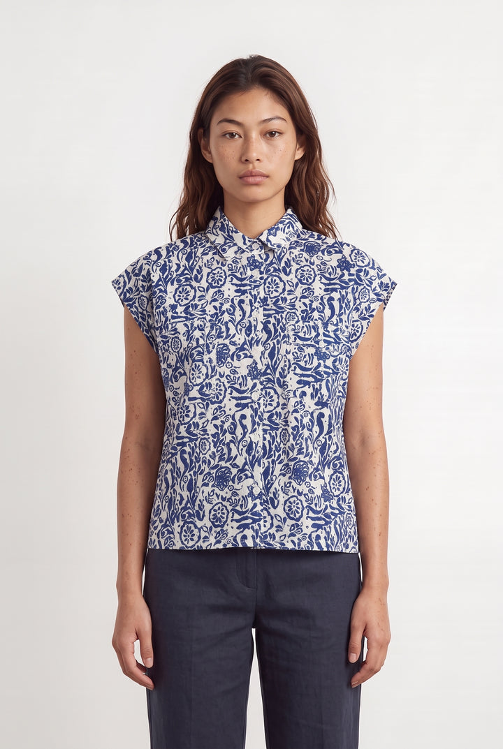 Chemise Bleue et Blanche - Taille S/36 de la marque Maison 123 | PARAD124569 - Vendu par Paradigme - Image 1