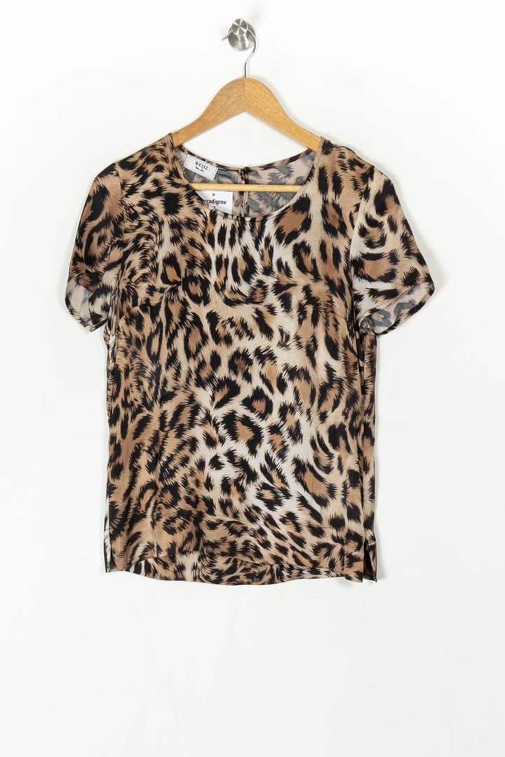Blouse en soie Marron et Noire - Taille M/38 de la marque Weill | PARAD124575 - Vendu par Paradigme - Image 2