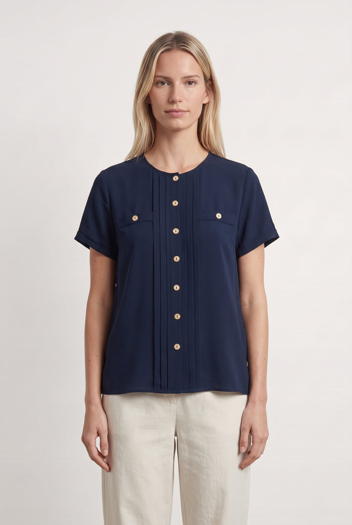 Blouse Boutonnée Bleue - Taille M/38 de la marque Weill | PARAD124580 - Vendu par Paradigme - Image 1