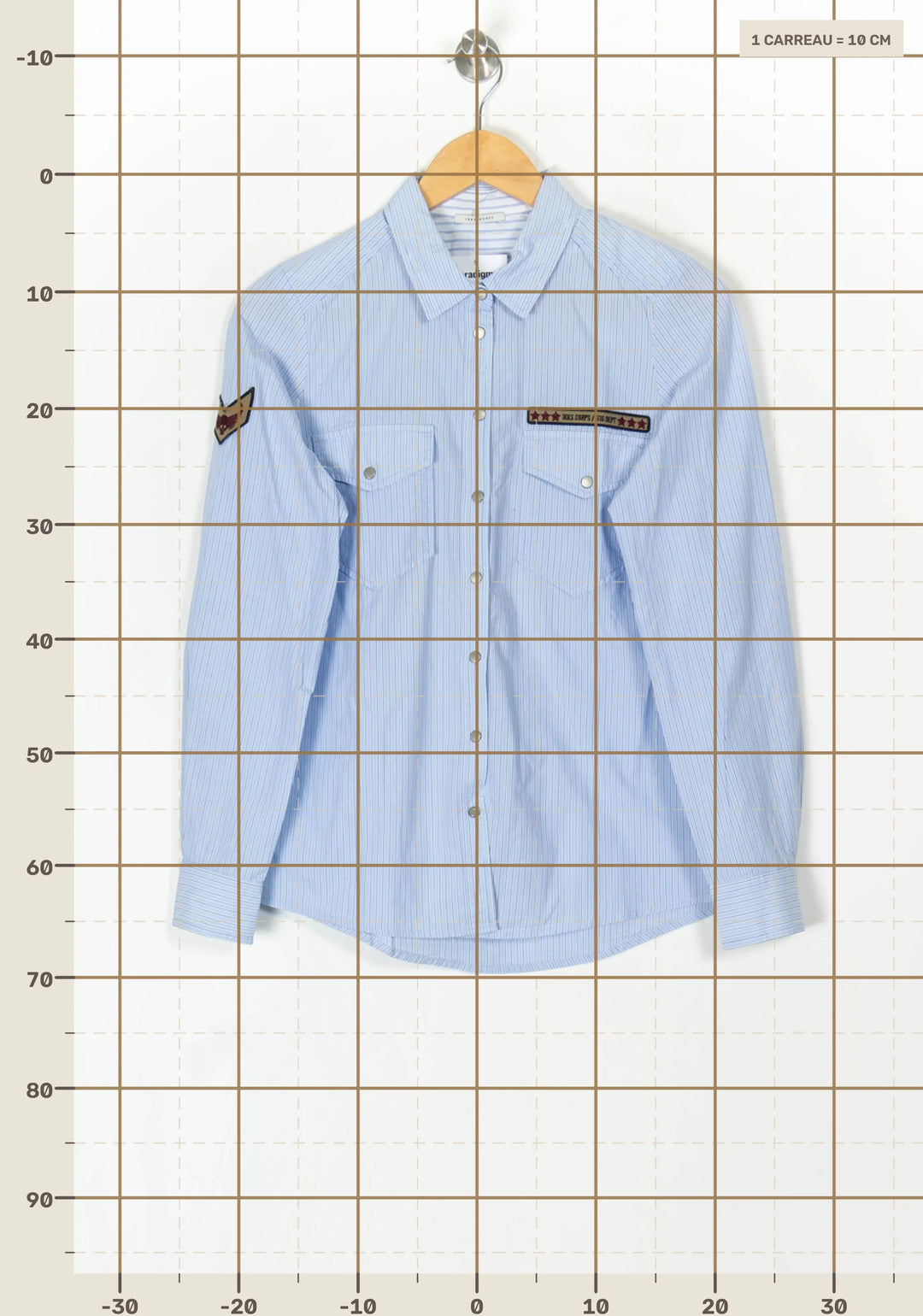 Chemise Bleue - Taille S/36 de la marque IKKS | PARAD124592 - Vendu par Paradigme - Image 4