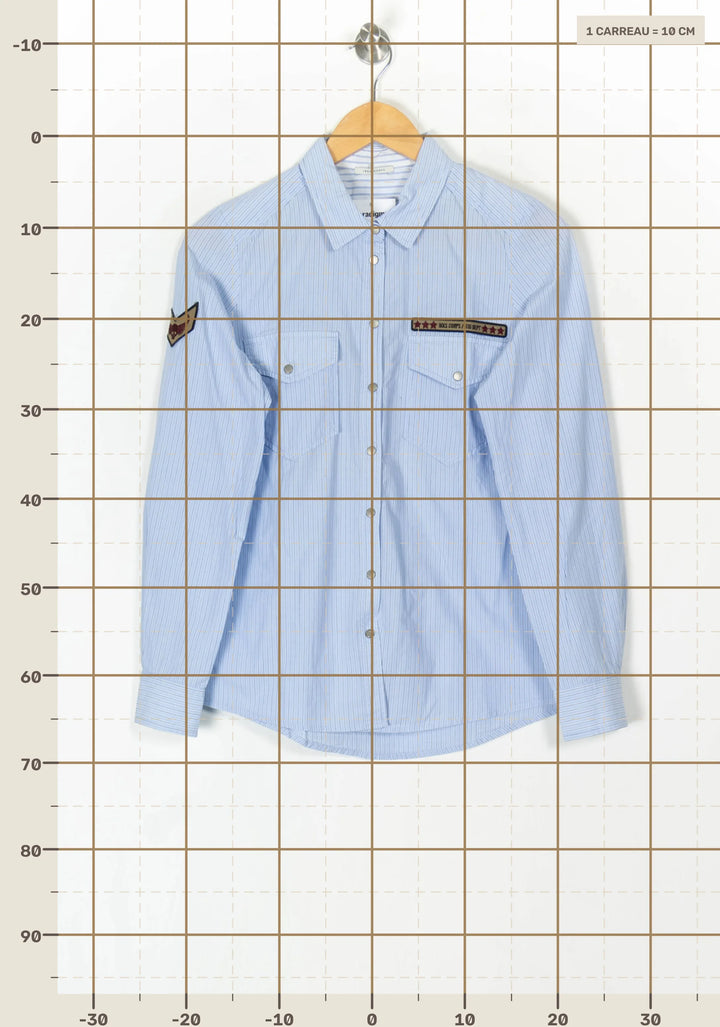 Chemise Bleue - Taille S/36 de la marque IKKS | PARAD124592 - Vendu par Paradigme - Image 4