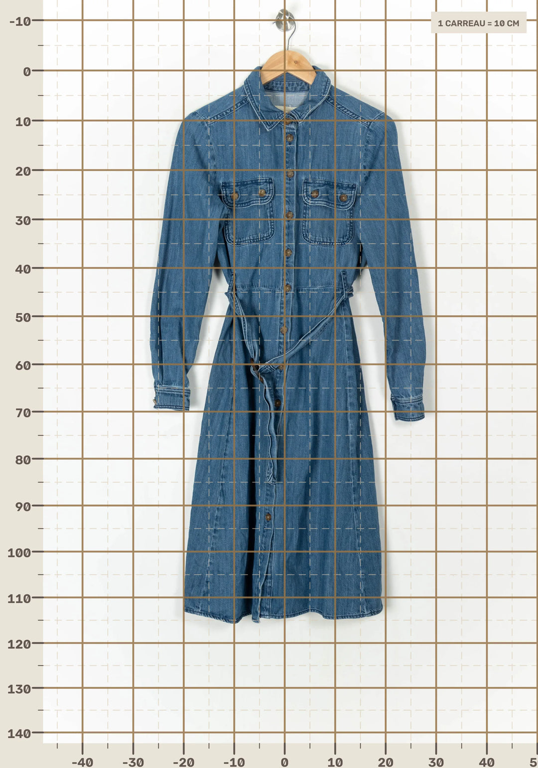 Robe Chemise En Jean Bleue - Taille M/38 de la marque Sézane | PARAD124593 - Vendu par Paradigme - Image 4