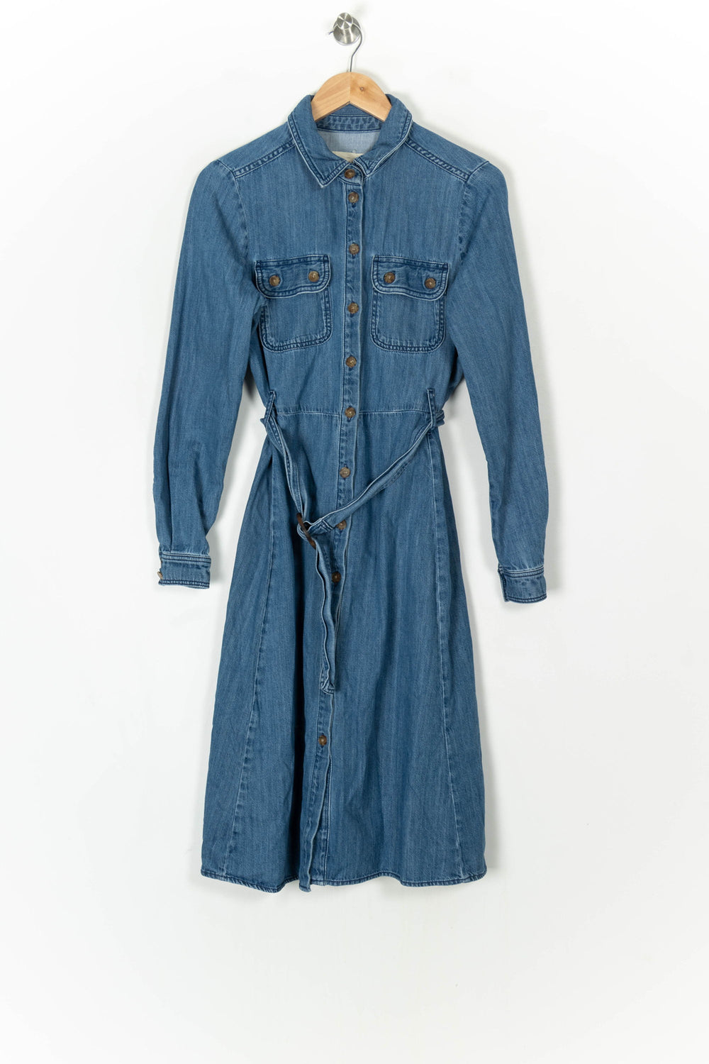 Robe Chemise En Jean Bleue - Taille M/38 de la marque Sézane | PARAD124593 - Vendu par Paradigme - Image 2