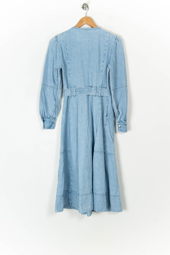 Robe Longue En Jean Bleue - Taille M/38 de la marque Sézane | PARAD124594 - Vendu par Paradigme - Image 5