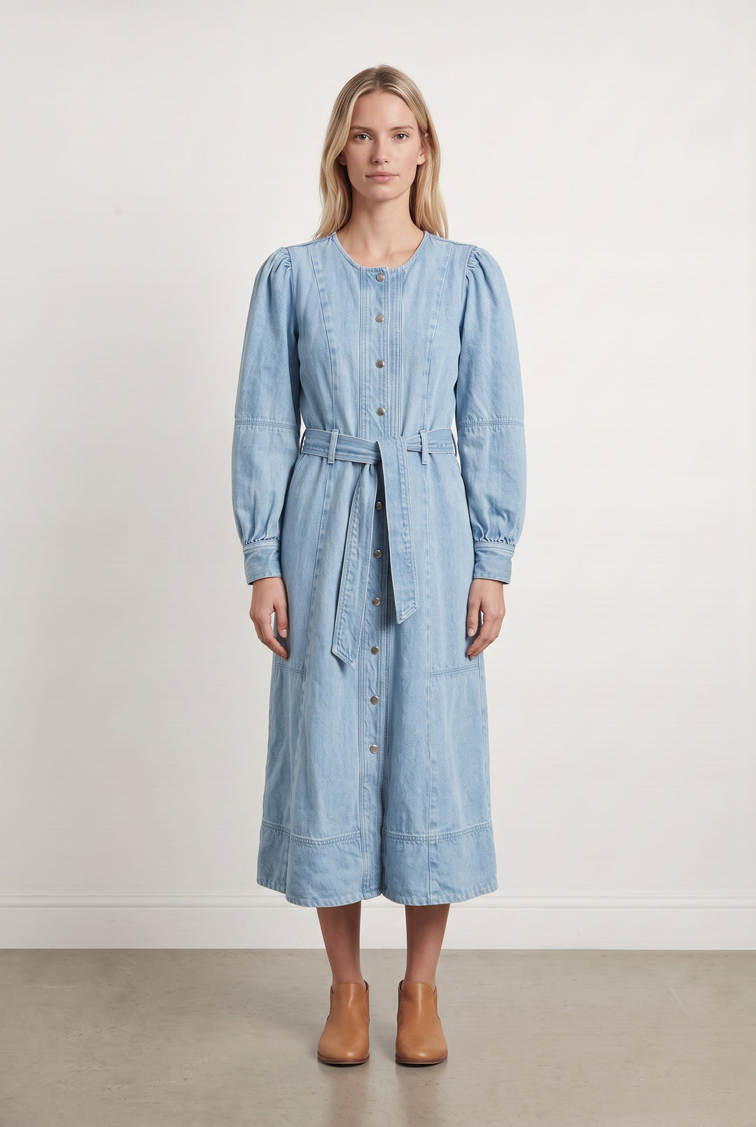 Robe Longue En Jean Bleue - Taille M/38 de la marque Sézane | PARAD124594 - Vendu par Paradigme - Image 1
