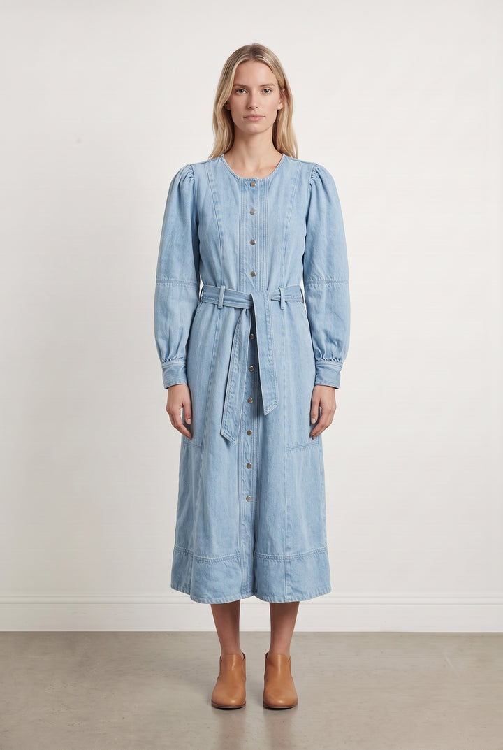 Robe Longue En Jean Bleue - Taille M/38 de la marque Sézane | PARAD124594 - Vendu par Paradigme - Image 1