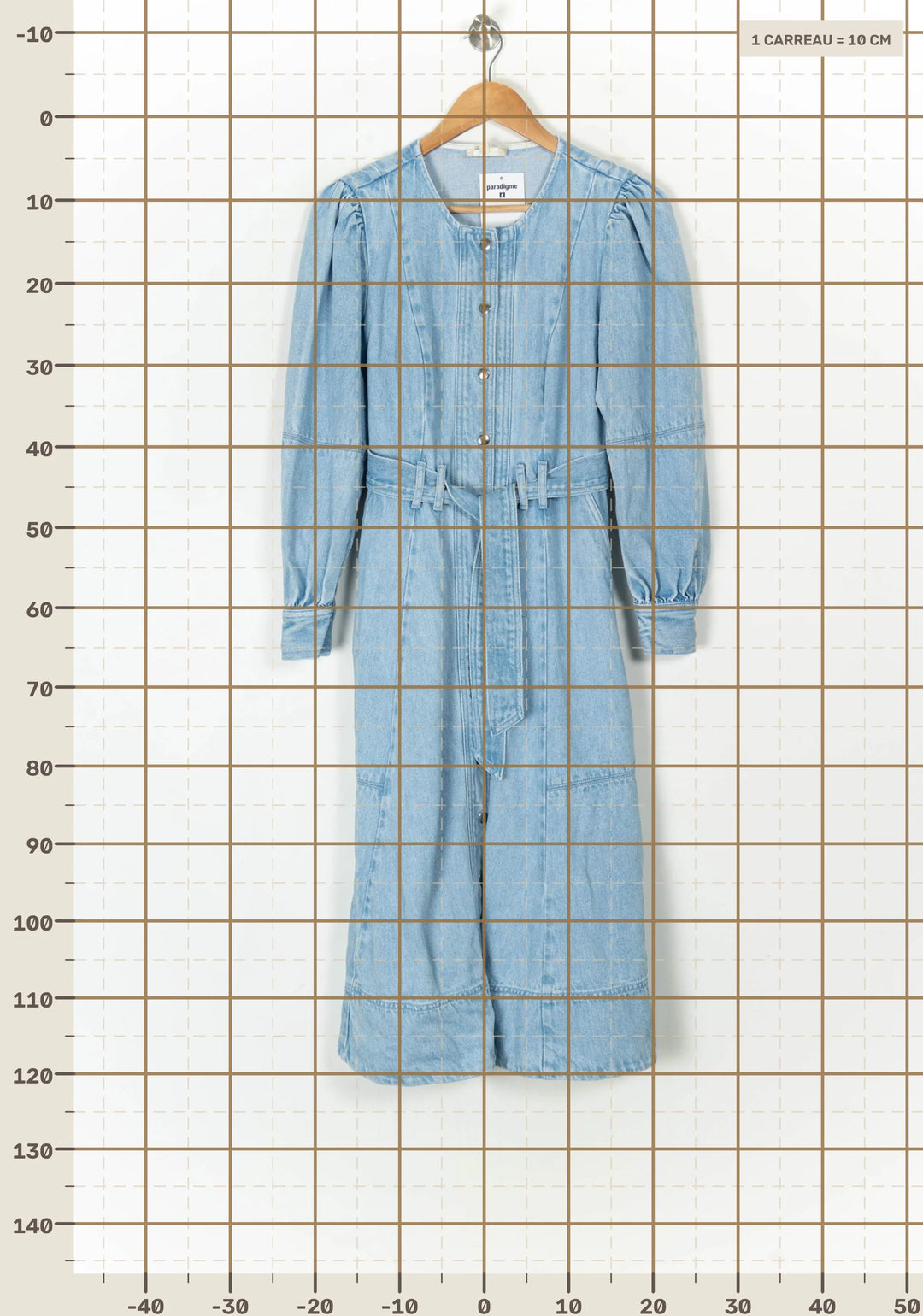 Robe Longue En Jean Bleue - Taille M/38 de la marque Sézane | PARAD124594 - Vendu par Paradigme - Image 4