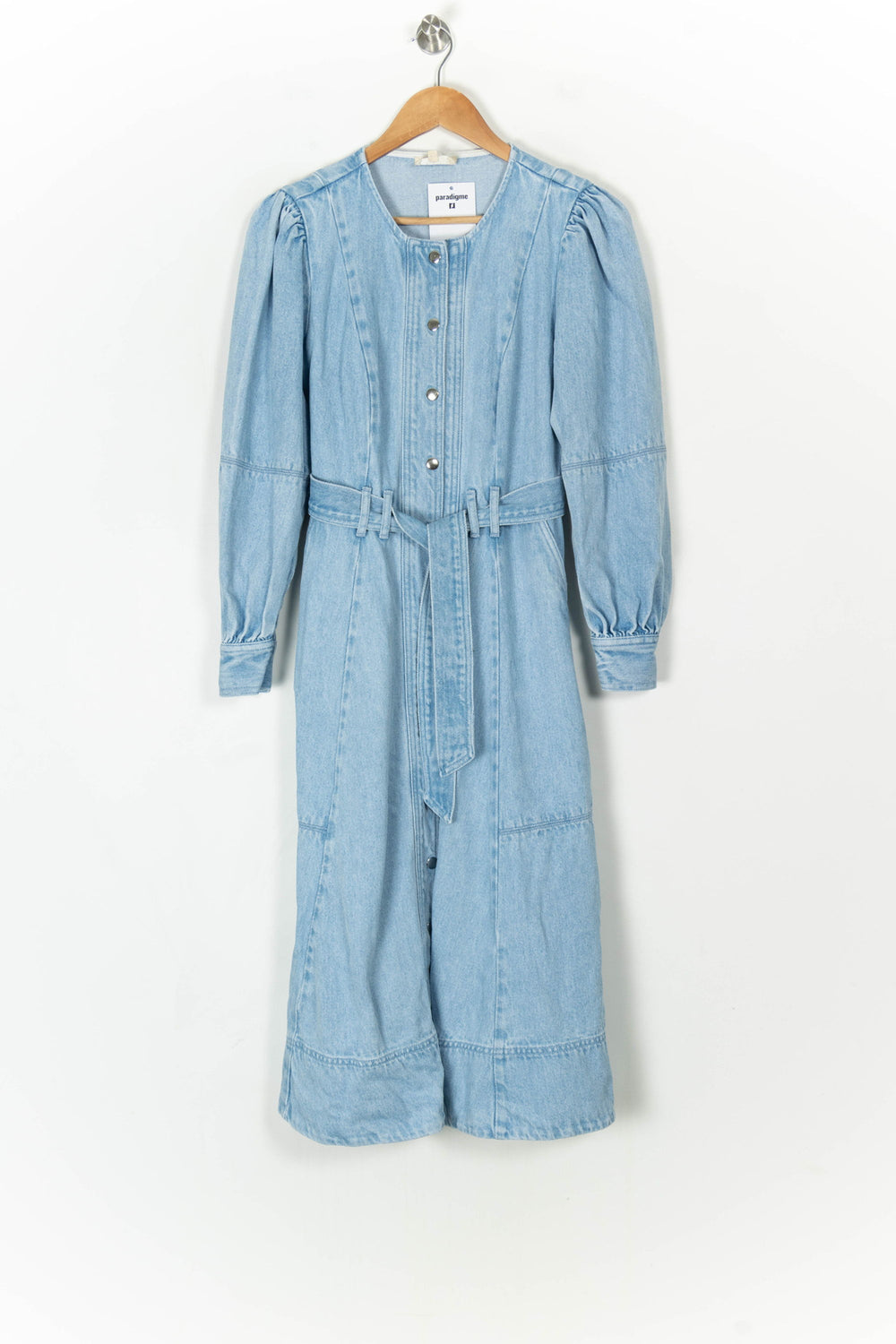 Robe Longue En Jean Bleue - Taille M/38 de la marque Sézane | PARAD124594 - Vendu par Paradigme - Image 2