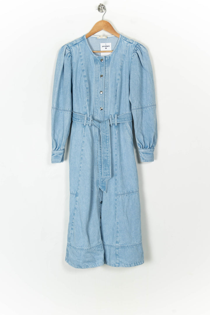 Robe Longue En Jean Bleue - Taille M/38 de la marque Sézane | PARAD124594 - Vendu par Paradigme - Image 2