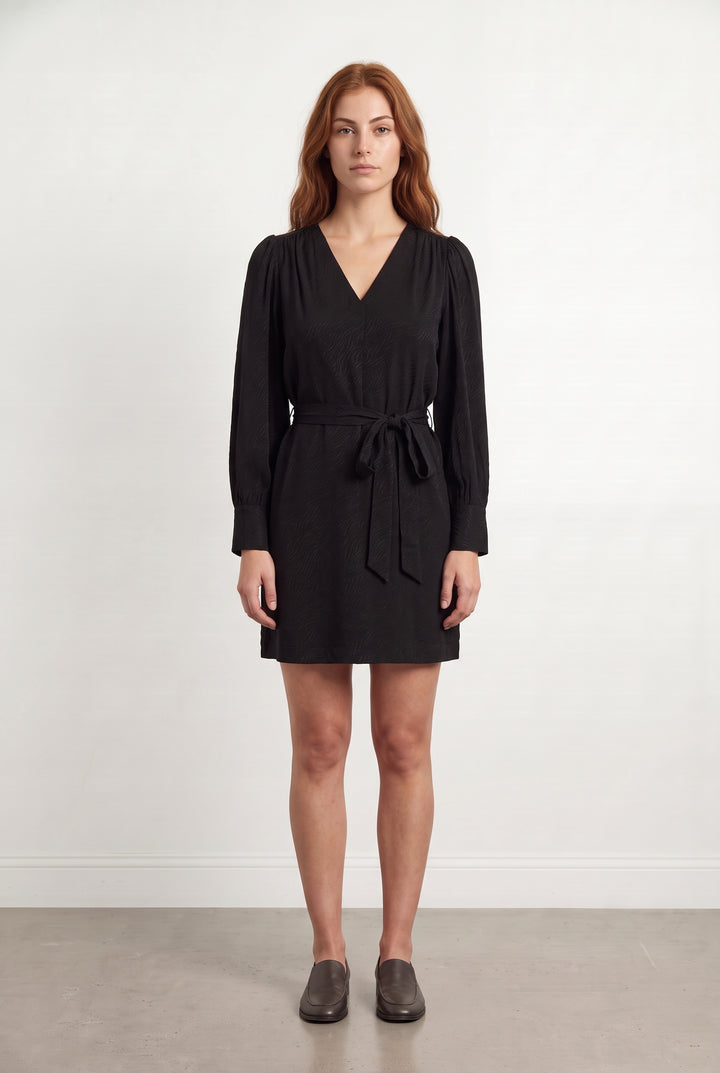 Robe Portefeuille Noire - Taille M/38 de la marque Caroll | PARAD124599 - Vendu par Paradigme - Image 1