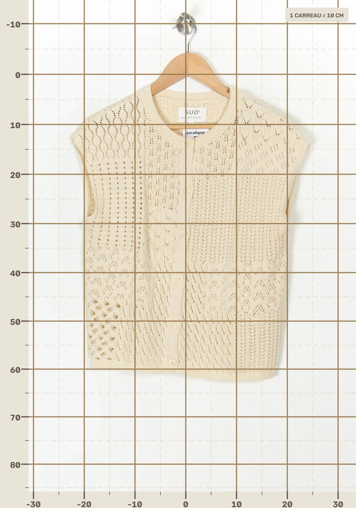 Gilet Sans Manches Beige - Taille S/36 de la marque Sud express | PARAD124601 - Vendu par Paradigme - Image 4