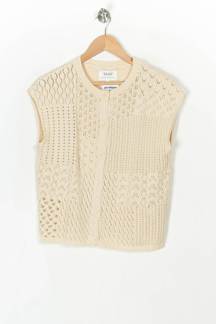 Gilet Sans Manches Beige - Taille S/36 de la marque Sud express | PARAD124601 - Vendu par Paradigme - Image 2