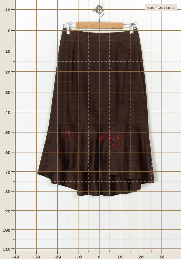 Jupe Midi Marron - Taille XXXL/46 de la marque Maison 123 | PARAD124609 - Vendu par Paradigme - Image 4
