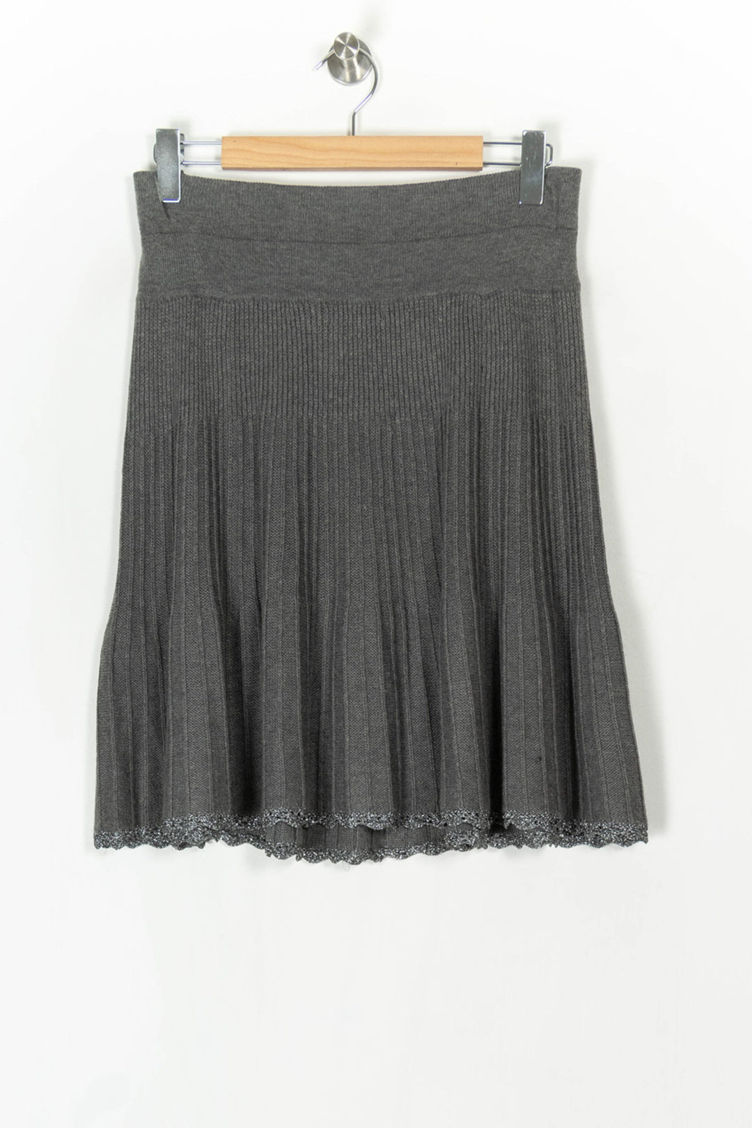 Jupe Plissée Grise - Taille S/36 de la marque Derhy | PARAD124614 - Vendu par Paradigme - Image 5